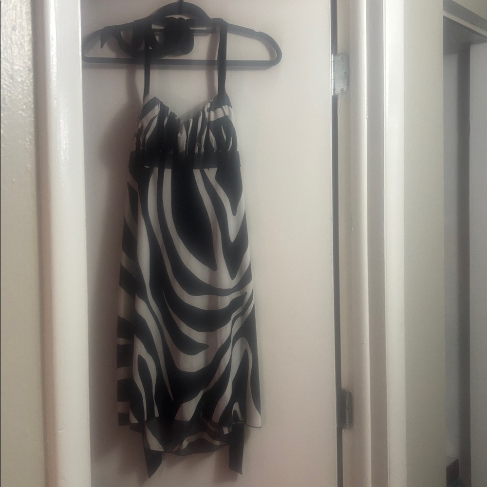 Speechless Black and White Zebra Print Mini Dress